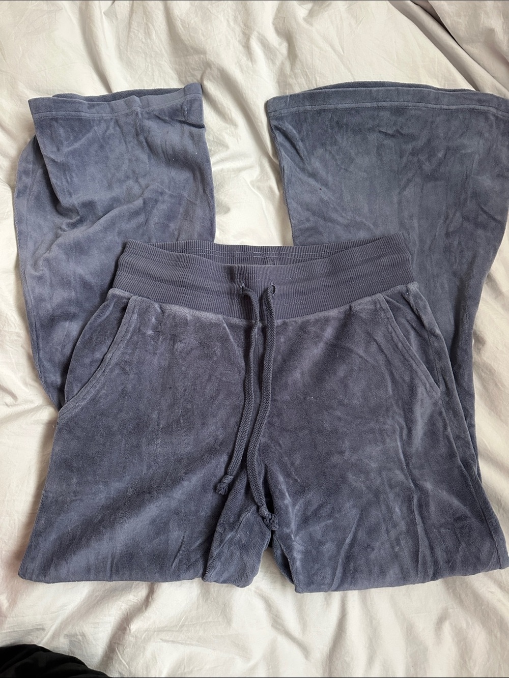 American Eagle Outfitters Slate Blue Velour Bootcut Pants